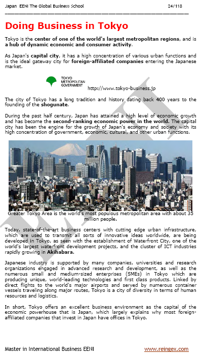 टोक्यो में व्यवसाय करना (जापान)