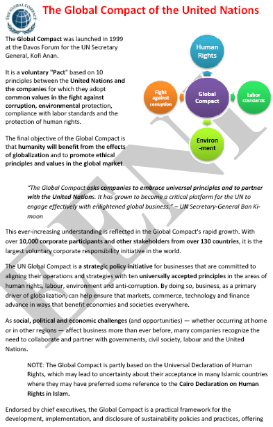 ्लोबल कम्पैक्ट संयुक्त राष्ट्र