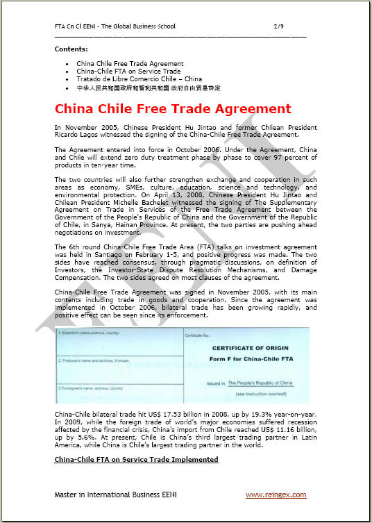 Uchina-Chile Mkataba wa Biashara Huria